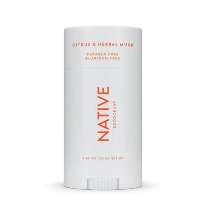 Native Deodorant | Natural Deodorant for Men Aluminum Free with Baking Soda Probiotics Coconut Oil and Shea Butter | Citrus & Herbal Musk
