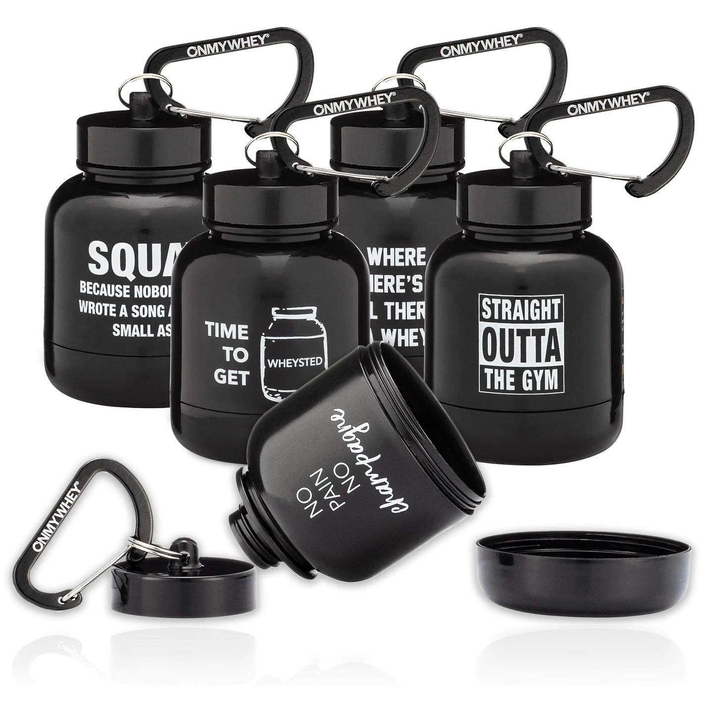 Portable Protein Powder Funnel Keychain – On-the-Go Supplement Container (5-Pack)