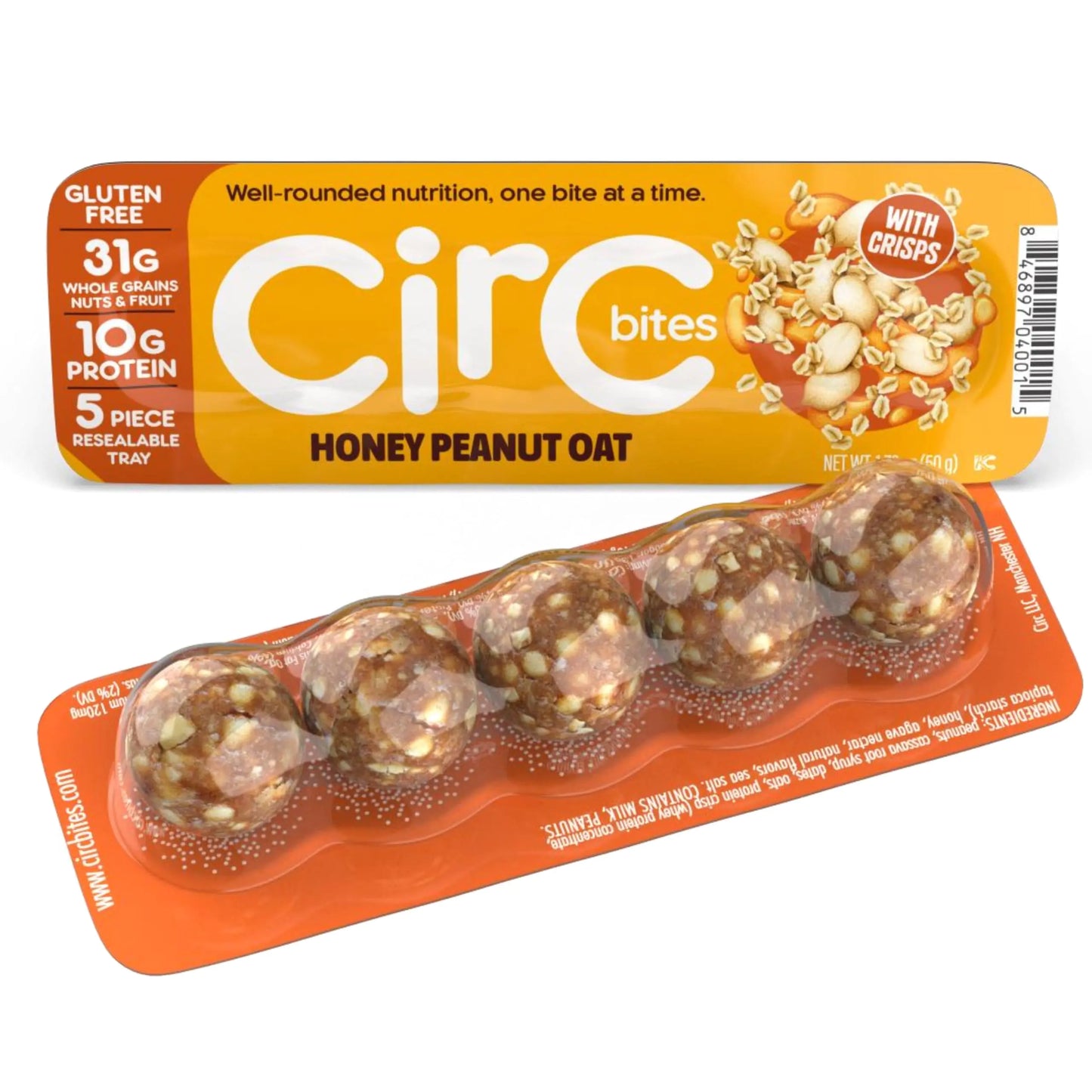CirC Honey Oat Protein Balls – Gluten-Free Portable Protein Snacks (12 Pack)